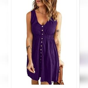 Blencot Button Front Sleeveless Dress